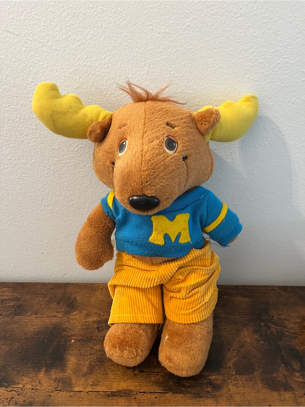 Vintage Get a Long Gang Moose Toy in Blue Sweatshirt and Yellow Pants